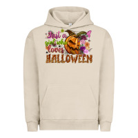 Pigment French Oak just a girl who loves halloween Urban Hoodie - NancyCooperArtShop