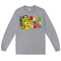 Heather Grey back to school with school bag Long Sleeve Tee - texasbilliewilder