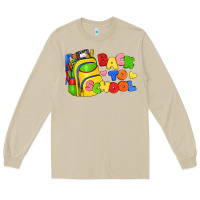 Mushroom back to school with school bag Long Sleeve Tee - texasbilliewilder
