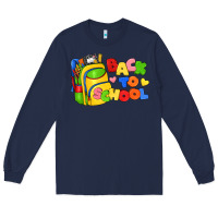 Navy back to school with school bag Long Sleeve Tee - texasbilliewilder