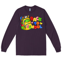 Plum back to school with school bag Long Sleeve Tee - texasbilliewilder