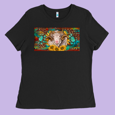 Merino Ram License Plate Ladies Tee Designed By Barkaloodesign