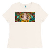 Bone merino ram license plate Ladies Tee - BarkalooDesign