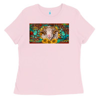 Bubblegum Pink merino ram license plate Ladies Tee - BarkalooDesign