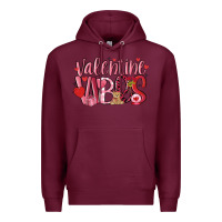 Burgundy valentine vibes Premium Hoodie - MaliasSmallBusiness