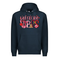 Navy valentine vibes Premium Hoodie - MaliasSmallBusiness