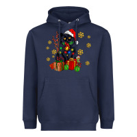 Navy black cat meowy christmas Heavyweight Hoodie - AdoDesignShop
