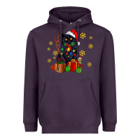 Plum black cat meowy christmas Heavyweight Hoodie - AdoDesignShop