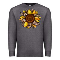 Charcoal Heather sunflower leopard Premium Sweatshirt - JahusDesignShop
