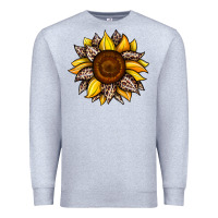 Heather Grey sunflower leopard Premium Sweatshirt - JahusDesignShop