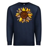 Navy sunflower leopard Premium Sweatshirt - JahusDesignShop