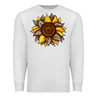 Oatmeal Heather sunflower leopard Premium Sweatshirt - JahusDesignShop