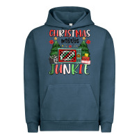 Pigment Midnight Navy Christmas movie junkie Urban Hoodie - MaliasSmallBusiness