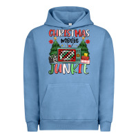 Pigment Pebble Blue Christmas movie junkie Urban Hoodie - MaliasSmallBusiness