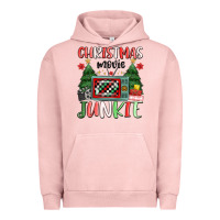 Pigment Salmon Christmas movie junkie Urban Hoodie - MaliasSmallBusiness