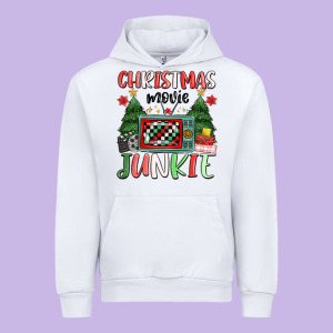 Christmas Movie Junkie Urban Hoodie Designed By Maliassmallbusiness
