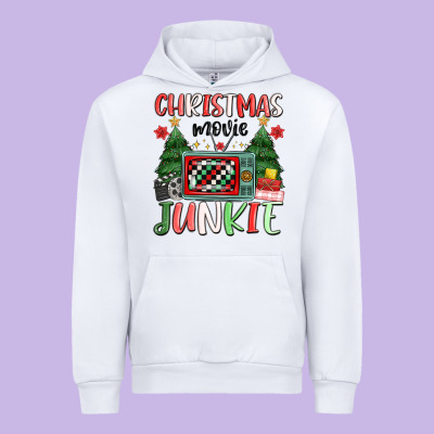 Christmas Movie Junkie Urban Hoodie Designed By Maliassmallbusiness
