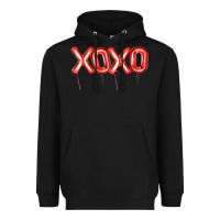 Black Valentine's Day Xoxo Balloon Heavyweight Hoodie - Artiststas