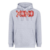 Heather Grey Valentine's Day Xoxo Balloon Heavyweight Hoodie - Artiststas