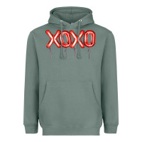 Sage Valentine's Day Xoxo Balloon Heavyweight Hoodie - Artiststas