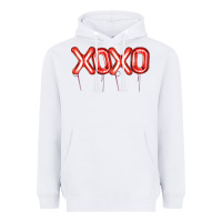 White Valentine's Day Xoxo Balloon Heavyweight Hoodie - Artiststas