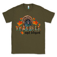 Army Green thankful and blessed Classic Tee - RanaPortraitStore