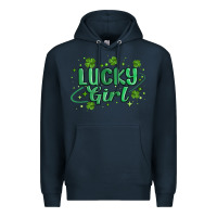 Navy lucky girl Premium Hoodie - MaliasSmallBusiness