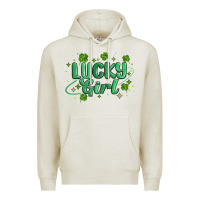 Oatmeal Heather lucky girl Premium Hoodie - MaliasSmallBusiness
