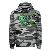 Slate Camo lucky girl Premium Hoodie - MaliasSmallBusiness