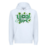 White lucky girl Premium Hoodie - MaliasSmallBusiness