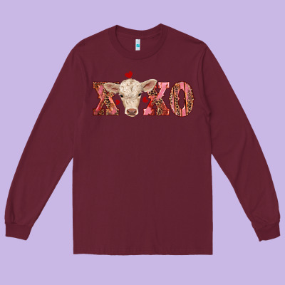 Xoxo Charolais Calf Long Sleeve Tee Designed By Ranaportraitstore