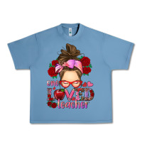 Pebble Blue one loved teacher messy bun Urban Heavy Tee - RanaPortraitStore