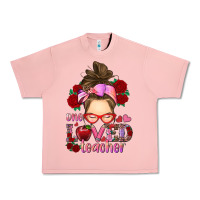 Salmon one loved teacher messy bun Urban Heavy Tee - RanaPortraitStore