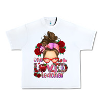 White one loved teacher messy bun Urban Heavy Tee - RanaPortraitStore