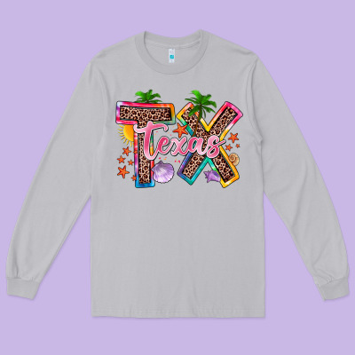 Texas Summer Long Sleeve Tee Designed By Zillion Design Studio