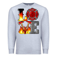 Heather Grey firefighter love Premium Sweatshirt - Artiststas