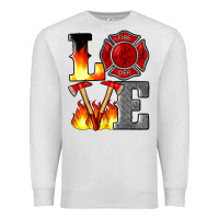 Oatmeal Heather firefighter love Premium Sweatshirt - Artiststas
