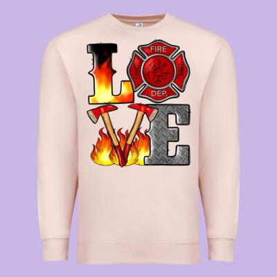 Firefighter Love Premium Sweatshirt Designed By Artiststas
