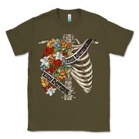 Army Green kinda emotionless kinda emotional skeleton chest Classic Tee - FaDigitalArtStudio