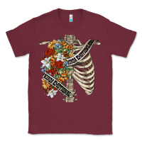 Burgundy kinda emotionless kinda emotional skeleton chest Classic Tee - FaDigitalArtStudio
