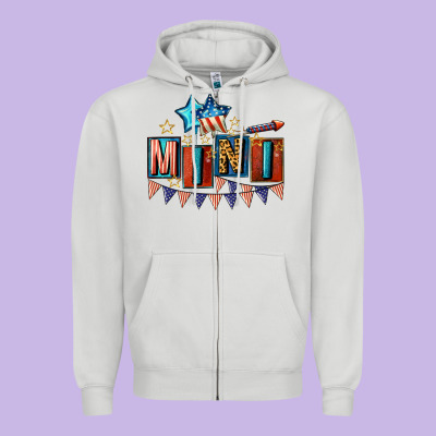 American Mini 4th Of July Zipper Hoodie Designed By Cowgirlartshop