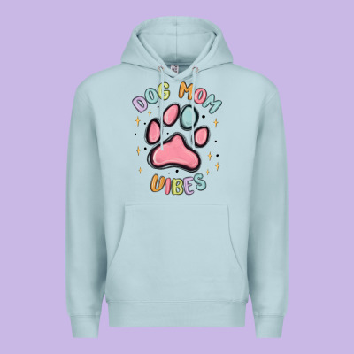 Dog Mom Vibes Premium Hoodie Designed By Maliassmallbusiness