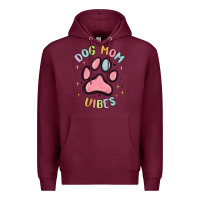 Burgundy dog mom vibes Premium Hoodie - MaliasSmallBusiness