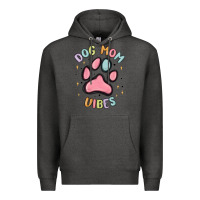 Charcoal Heather dog mom vibes Premium Hoodie - MaliasSmallBusiness