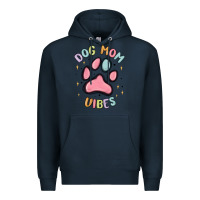Navy dog mom vibes Premium Hoodie - MaliasSmallBusiness