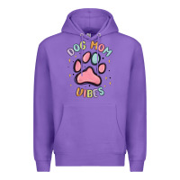 Purple dog mom vibes Premium Hoodie - MaliasSmallBusiness