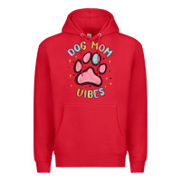 Red dog mom vibes Premium Hoodie - MaliasSmallBusiness