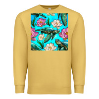Antique Gold sea turtle seamless pattern Premium Sweatshirt - BundleAndBundleShop
