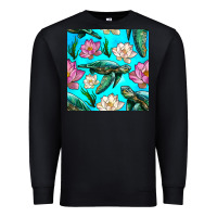 Black sea turtle seamless pattern Premium Sweatshirt - BundleAndBundleShop