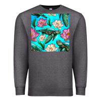 Charcoal Heather sea turtle seamless pattern Premium Sweatshirt - BundleAndBundleShop